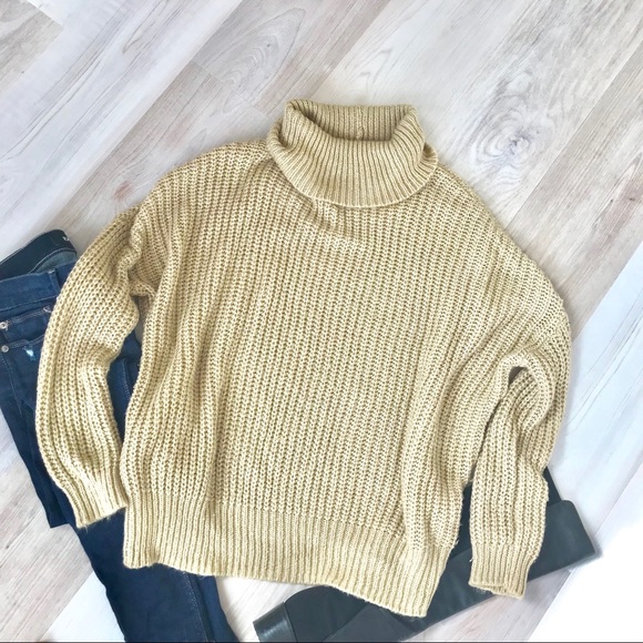 Leith Sweaters - Leith Chunky Knit Turtle Neck Sweater Size Medium